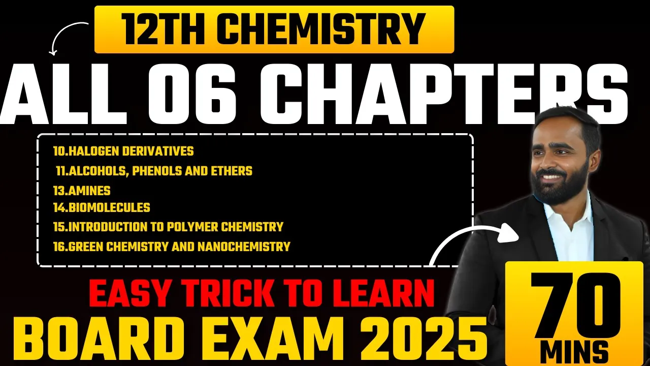 12th Chemistry 06 Chapters in One Video|Easy Trick to Learn|One Shot |Pradeep Giri Sir