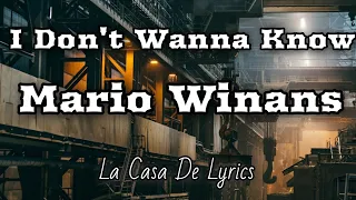 I Don't Wanna Know (Lyrics) | Mario Winans