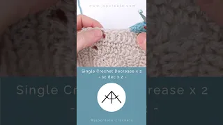 Single Crochet Decrease x 2 sc dec x 2 Symbol and How To Demo