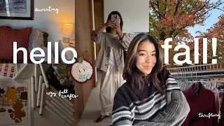 the ULTIMATE fall vlog 🍂☕🍁🥧 thrifting for fall, redecorating, pumpkinmaxxing + fall crafting!