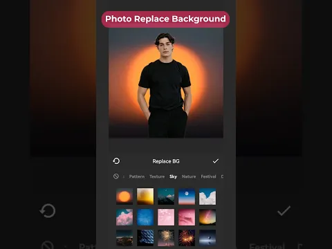 Replace your background with something stunning in one tap with InShot ✨#photoediting #inshot