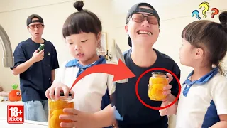 当女儿打不开罐头时，本意是想告诉女儿怎么开，结果有点要爸爸的命啊！！【露兮粑粑】