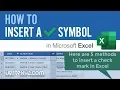 How to Insert a Check Mark Tick Symbol in Excel