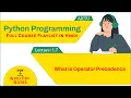 What is Operator Precedence Operator Precedence in Python AKTU