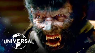 the wolfman transforming into a werewolf and rampaging through london