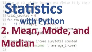 Mean Mode and Median with Python