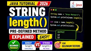 359 length predefined method of String class in Java Selenium Java 2026