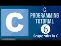 C Programming Tutorial for Beginners 6 - C Variable Scope Scope rules in C