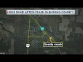 Man 28 dead after car drives off road in Licking County