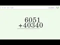 Long Addition Problem 6051 40340 Step-by-Step Solution Tiger Algebra