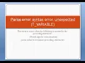 Parse error syntax error unexpected T - VARIABLE