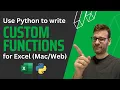 Use Python to write Custom Functions for Excel Web