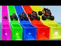Big Small Monster Truck VS Colorful Trap Portals in BeamNG drive