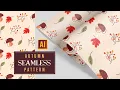 HOW TO CREATE A SEAMLESS PATTERN leaves rowanberry and mushroom ADOBE ILLUSTRATOR TUTORIAL