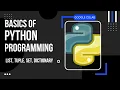 Module - 1C Basics of Python Programming List Tuple Set and Dictionary