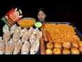 Download Lagu BULDAK KIMCHI DUMPLINGS AND CHESSE BULDAK NOODLES WITH SAUSAGES AND MUSHROOM #yanieats #mukbang