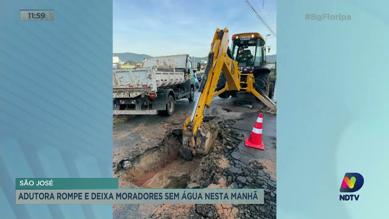 São José: adutora rompe e deixa moradores sem água nessa segunda