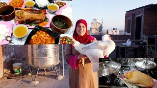 روتين الطبطبه وجمال الشروق البط الفلاحى محشى رز بالخلطه وكوسه المطبوخه اكل الفلاحين لايعلا عليه طعم 