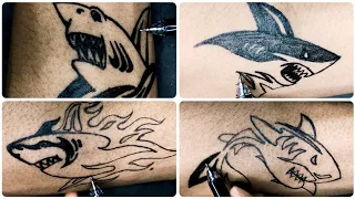 How to make shark tattoo with pen Four tips for making a shark tattoo Tattoo making idea