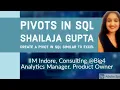 Create Pivots in SQL Analytics in BFSI Banks interviews