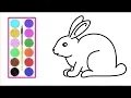 Rabbit Coloring Pages - Learn Colors Rabbit
