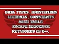 Lecture-2 Data types Identifiers Literal constant escape sequence keyword in c by Unboxing Codes