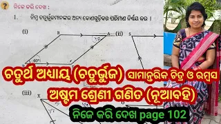 Class 8 math, chapter 4, page 102, odia medium math, new book