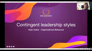 Contingent Leadership Styles Organisational Behaviour UvA BA
