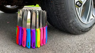 The Best compilation of Crushing things with Car wheel ASMR | Car vs Knife Giant balloons toothpaste