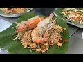 Traditional Pad Thai Served on Banana Leaves