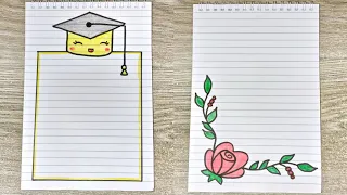تزيين الدفاتر تزين الدفتر على شكل زهرة تزين الدفتر على شكل قبعة النجاح رسم سهل تعليم الرسم للاطفال 