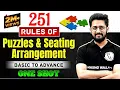251 Rules Puzzle Reasoning Sitting Arrangement Reasoning One Shot by Sachin Sir