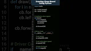 Draw Chess Board Using Python Turtle