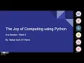The Joy of Computing using Python - Live Session