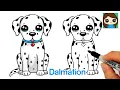 How to Draw a Dalmatian Puppy Dog Easy