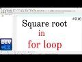Square root program in for loop in C Language for loop