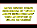 How do I solve the problem of invalid active developer path when attempting to use Git on VSCode