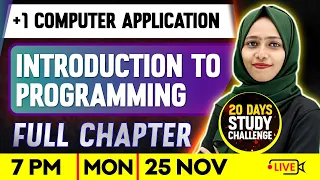 Plus One Computer Application Introduction to Programming Full Chapter Exam Winner
