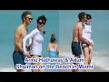 Anne Hathaway Adam Shulman on the Beach in Miami