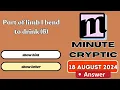 Part of limb I bend to drink 6 Crossword Clue Minute Cryptic