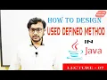 HOW TO CREATE USER DEFINED METHOD IN JAVA