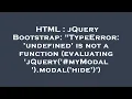 HTML jQuery Bootstrap TypeError undefined is not a function evaluating jQuery m