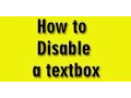 how to disable a textbox