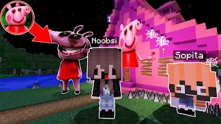 NOOBSI Y SOPITA VS CASA MALDITA DE PEPPA MALDITA😭😱 - MINECRAFT TROLL NOOB VS PRO