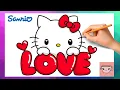 Como dibujar a Hello Kitty Amor Dia de San Valentin Tutorial de dibujo facil y lindo