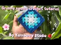 EASY GRANNY SQUARE WITH COLOUR CHANGES BEGINNER CROCHET TUTORIAL
