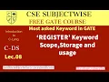 Lec-08 Register Keyword C Language