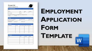 How to Create Employment Application Form in Word Form Template Design
