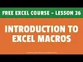 Introduction to Excel Macros For Excel VBA Beginners FREE Excel Course