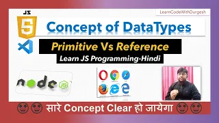 Javascript DataTypes Complete Explanation Primitive Reference Types JS Tutorial in Hindi